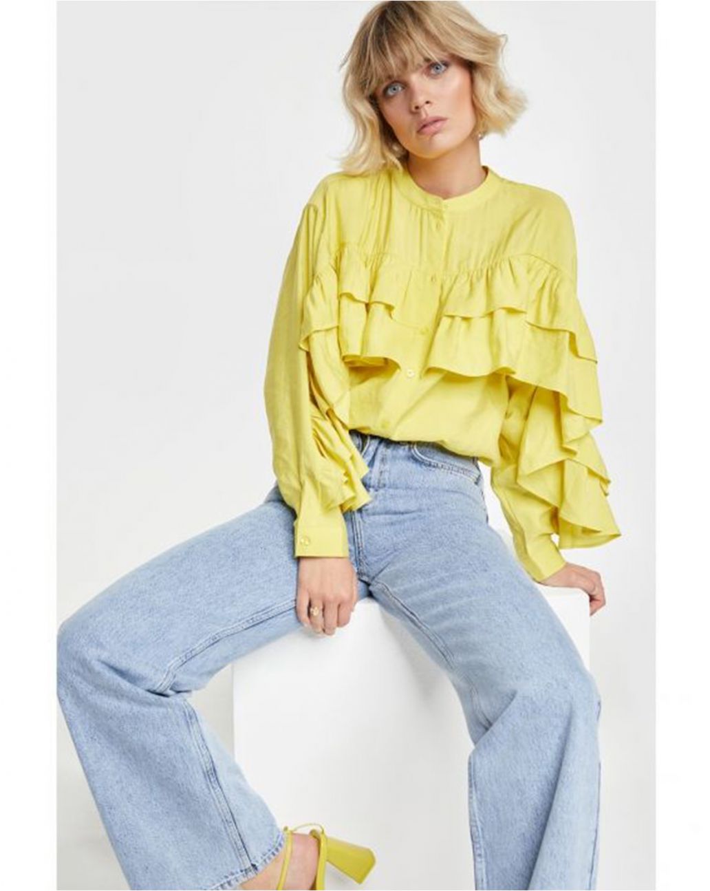 Alix The Label Light Flow Ruffle Blouse Yellow