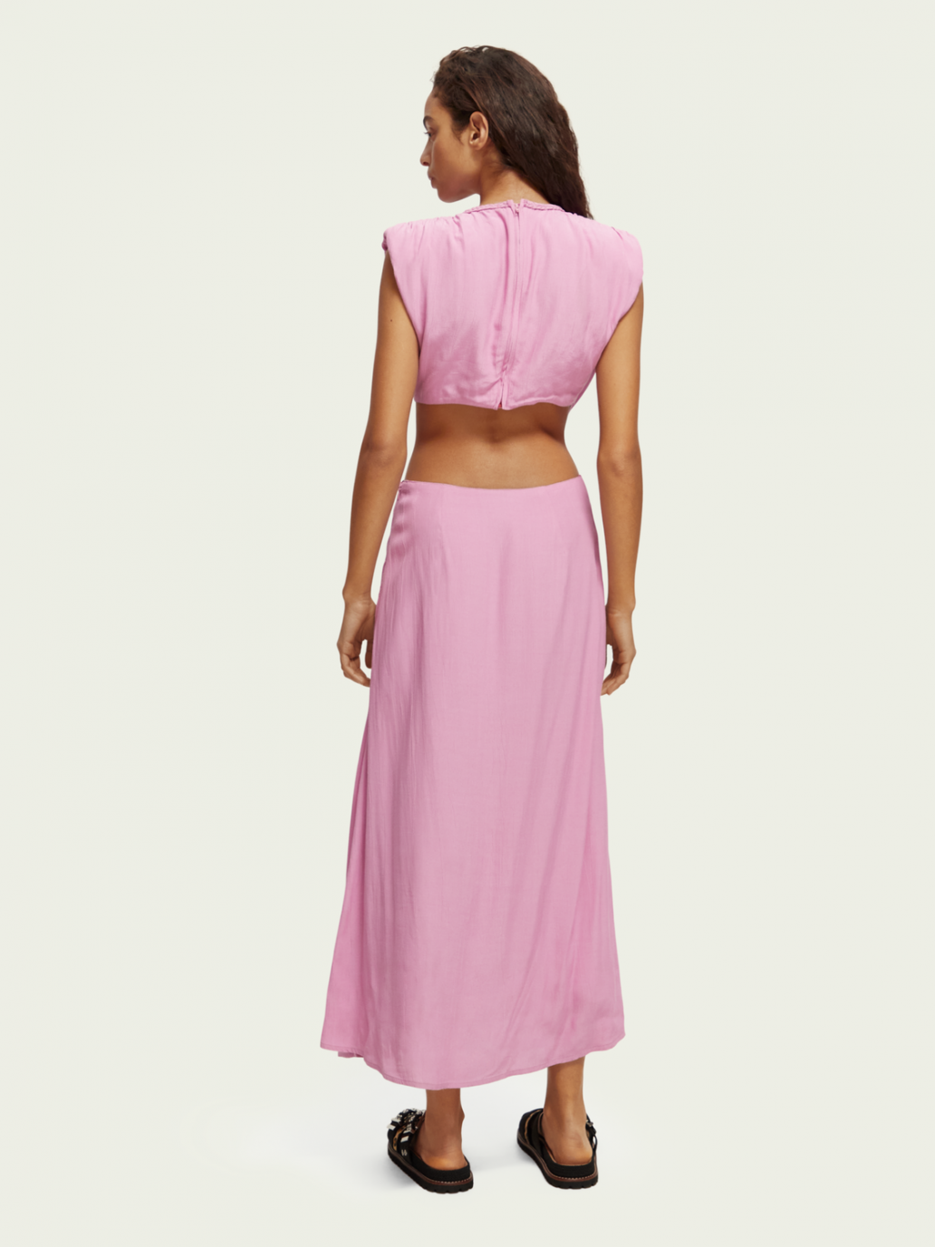 Scotch&Soda Cut Out Midi Dress Pink