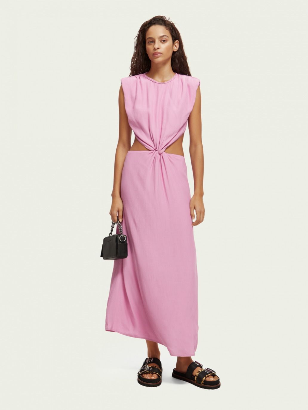 Scotch&Soda Cut Out Midi Dress Pink