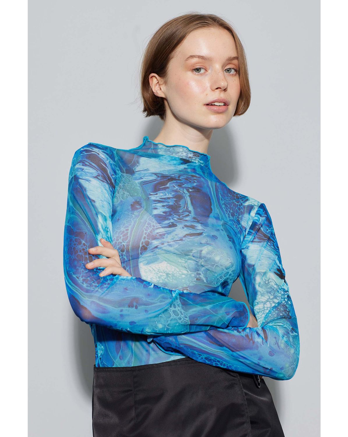 mesh iridescent top