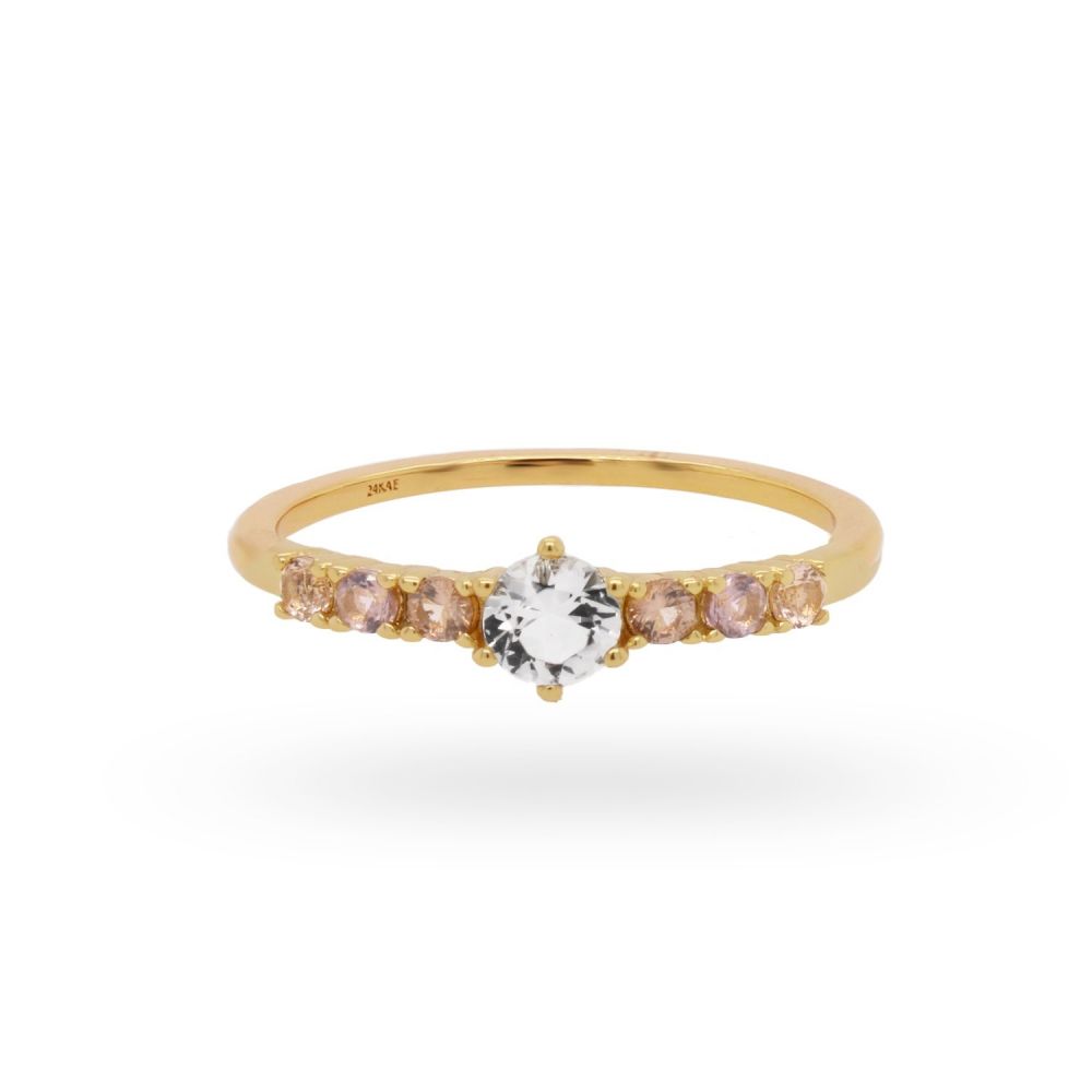 24Kae Ring With Colored Stones 12401Y 