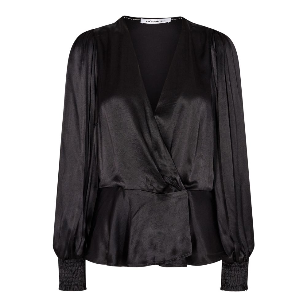 Co'Couture Harvey Wrap Blouse Black