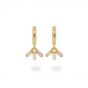 24Kae Earring Hoops With Nano Stone Pendant 42413Y