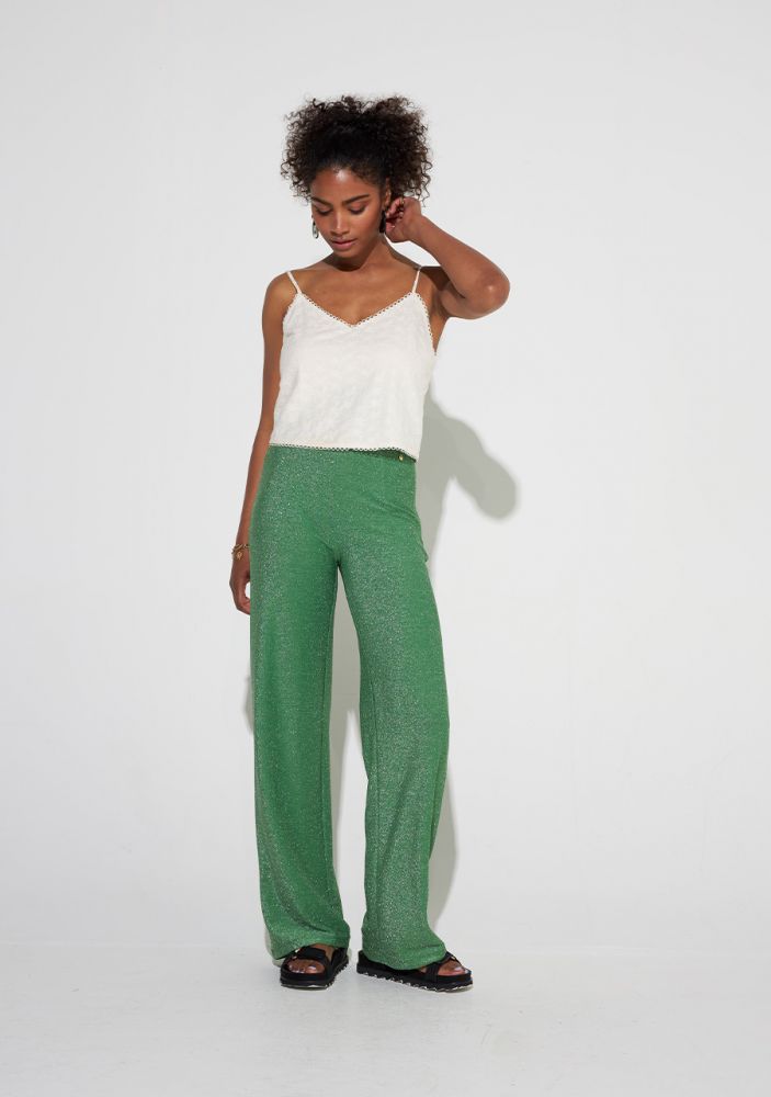 Harper&Yve Glitter Broek Groen