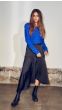 Co'Couture Dalia Drape Blouse Blue